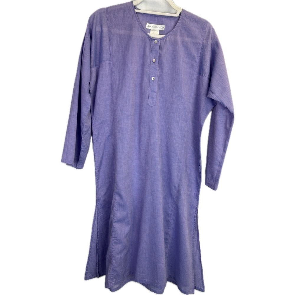Crabtree & Evelyn Lightweight Violet Tunic Long Shirt or Sleep Shirt